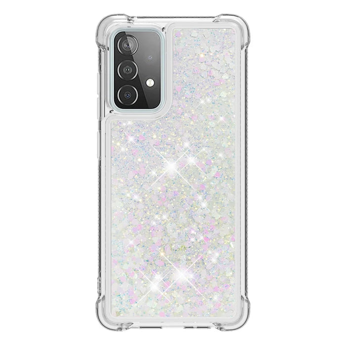 TPU Anti-scratch Dynamic Quicksand Cover Shell for Samsung Galaxy A52 4G/5G / A52s 5G - White - 2