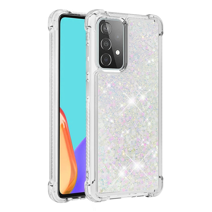 TPU Anti-scratch Dynamic Quicksand Cover Shell for Samsung Galaxy A52 4G/5G / A52s 5G - White - 3