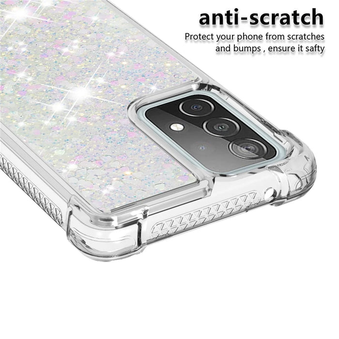 TPU Anti-scratch Dynamic Quicksand Cover Shell for Samsung Galaxy A52 4G/5G / A52s 5G - White - 4