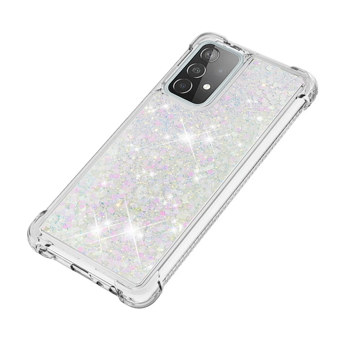 TPU Anti-scratch Dynamic Quicksand Cover Shell for Samsung Galaxy A52 4G/5G / A52s 5G - White - 6