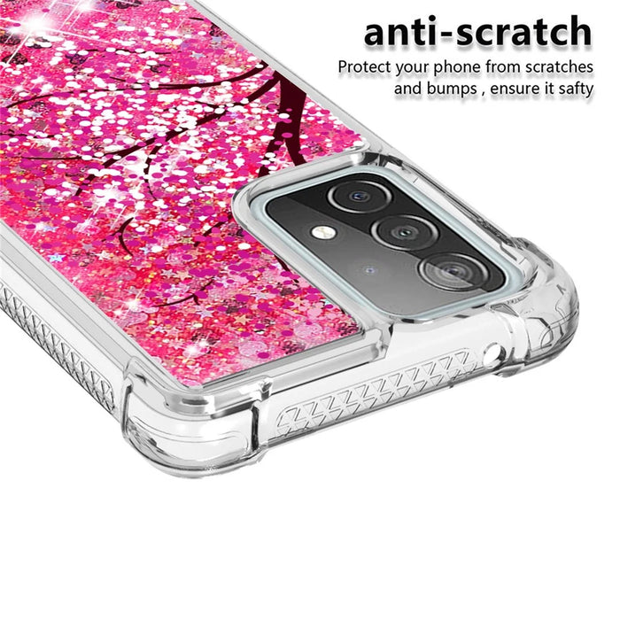 Patterned Quicksand Shockproof Protector for Samsung Galaxy A52 4G/5G / A52s 5G TPU Shell - Flower - 4