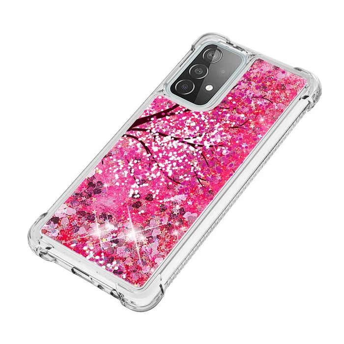 Patterned Quicksand Shockproof Protector for Samsung Galaxy A52 4G/5G / A52s 5G TPU Shell - Flower - 6