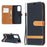 For Samsung Galaxy A52 4G/5G / A52s 5G Color Splicing Jeans Cloth Surface Wallet Leather Phone Cover - Black - 1