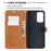 For Samsung Galaxy A52 4G/5G / A52s 5G Color Splicing Jeans Cloth Surface Wallet Leather Phone Cover - Black - 6