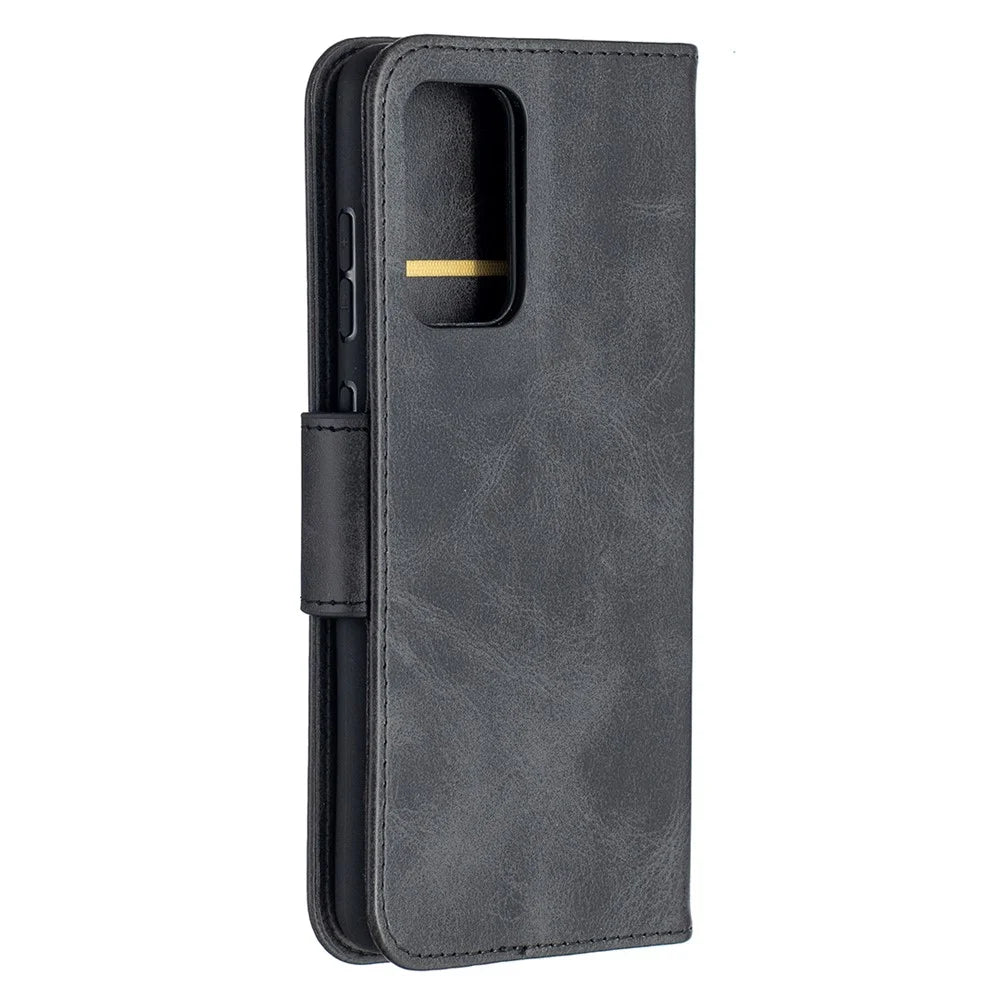 PU Leather Wallet Stylish Smartphone Case for Samsung Galaxy A52 4G/5G / A52s 5G - Black - 3