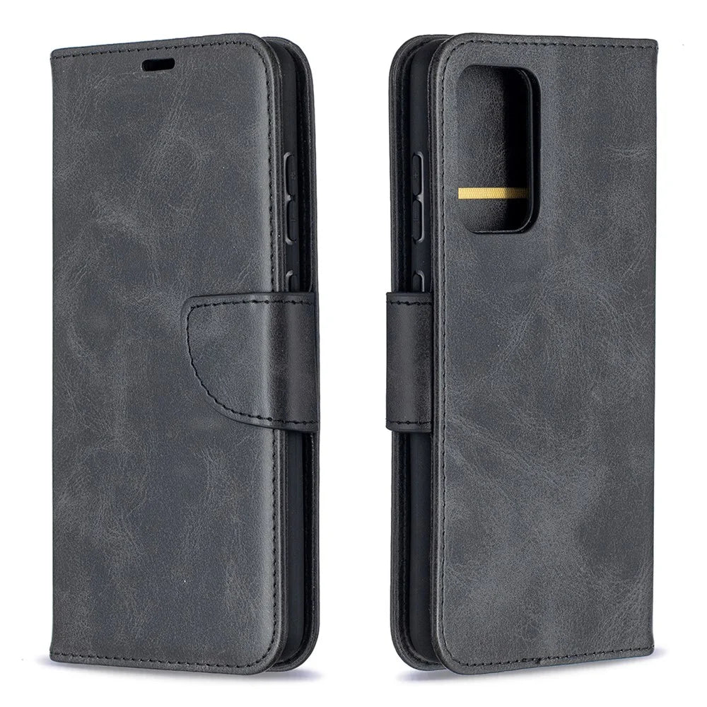 PU Leather Wallet Stylish Smartphone Case for Samsung Galaxy A52 4G/5G / A52s 5G - Black - 4