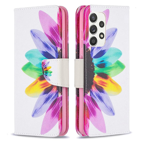 Stand Design Pattern Printing Cover Case for Samsung Galaxy A52 4G/5G / A52s 5G - Flower - 1