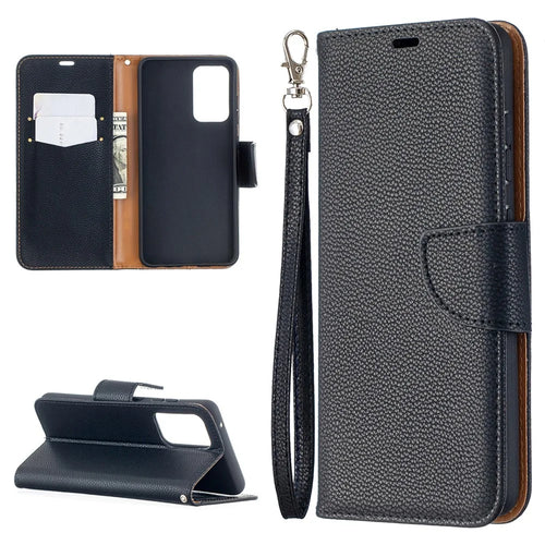 Litchi Surface with Wallet Leather Stand Case for Samsung Galaxy A52 4G/5G / A52s 5G - Black - 1