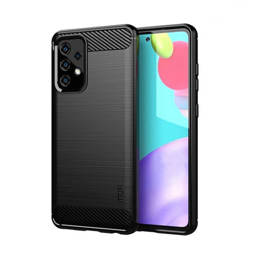 MOFI Carbon Fiber Brushed TPU Cover for Samsung Galaxy A52 4G/5G / A52s 5G - Black - 1