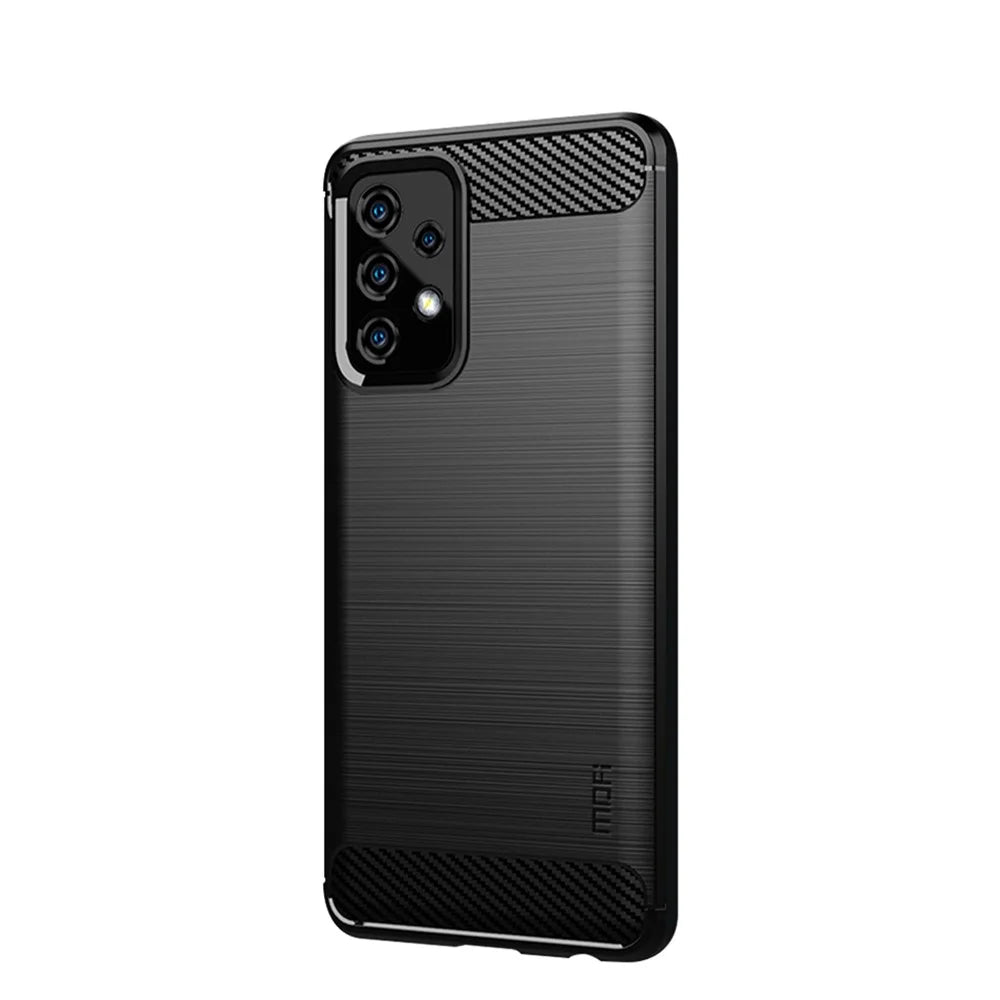 MOFI Carbon Fiber Brushed TPU Cover for Samsung Galaxy A52 4G/5G / A52s 5G - Black - 2