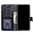 Leather Wallet Phone Stand Case for Samsung Galaxy A32 5G Zipper Pocket Design Cover - Black - 7