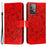 Imprint Mandala Flower Wallet Leather Cover for Samsung Galaxy A52 4G/5G / A52s 5G Protective Stand Shell - Red - 1