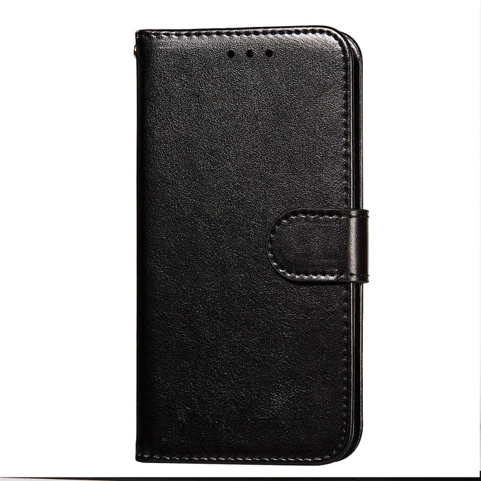 Dual-sided Magnetic Clasp Leather Protector for Samsung Galaxy A72 5G / A72 4G Wallet Stand Case - Black - 2