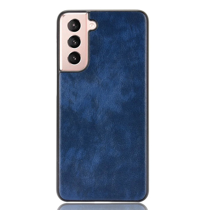 Litchi Texture PU Leather Coated Phone Protective Case Cover for Samsung Galaxy S21+ 5G - Blue - 2