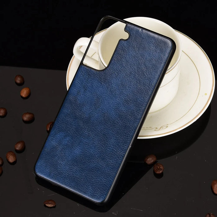 Litchi Texture PU Leather Coated Phone Protective Case Cover for Samsung Galaxy S21+ 5G - Blue - 5