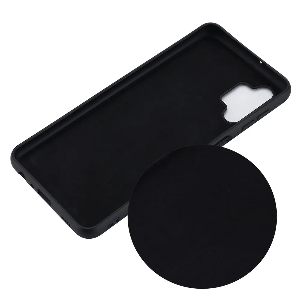 For Samsung Galaxy A32 5G/M32 5G Non-Slip Liquid Silicone Case Soft Microfiber Lining Shockproof  Protective Cover - Black - 3