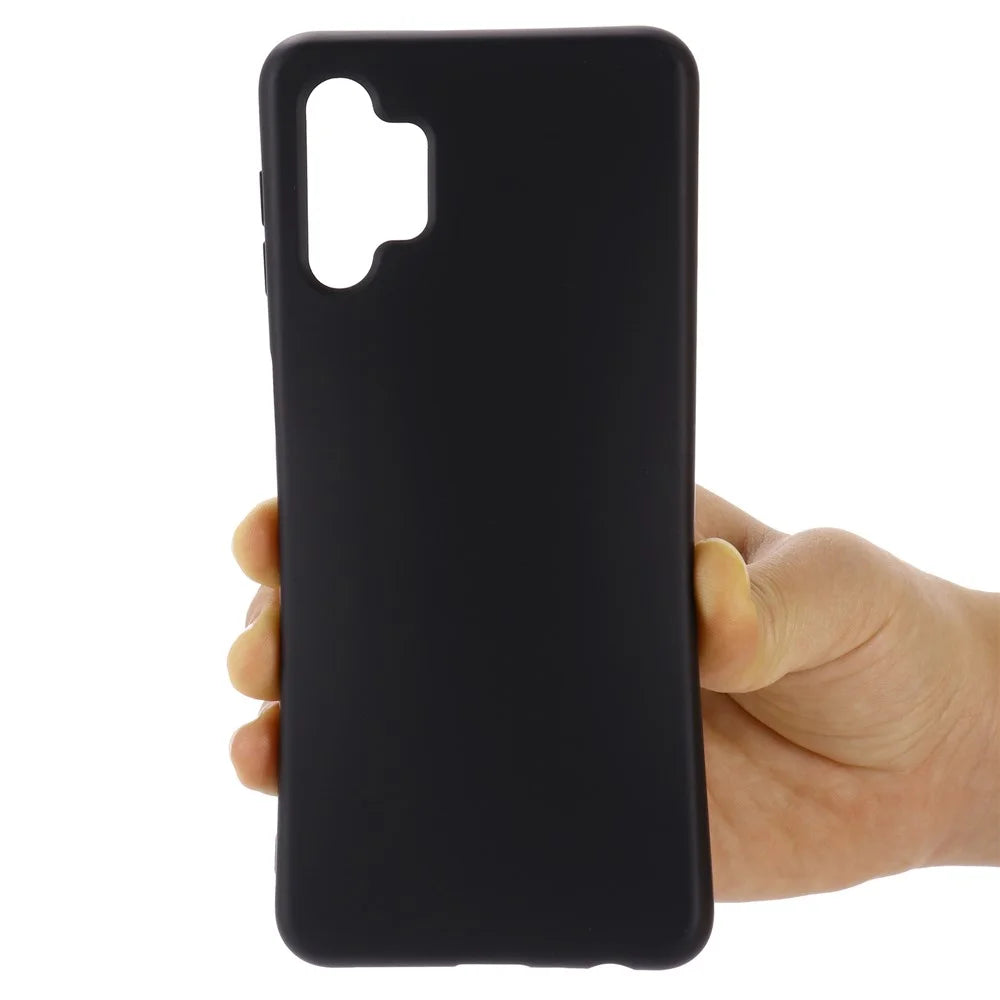For Samsung Galaxy A32 5G/M32 5G Non-Slip Liquid Silicone Case Soft Microfiber Lining Shockproof  Protective Cover - Black - 4