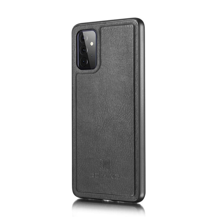 DG.MING Cover for Samsung Galaxy A72 5G / A72 4G Detachable 2-in-1 Anti-scratch Split Leather Wallet Shell + PC Back Case - Black - 5