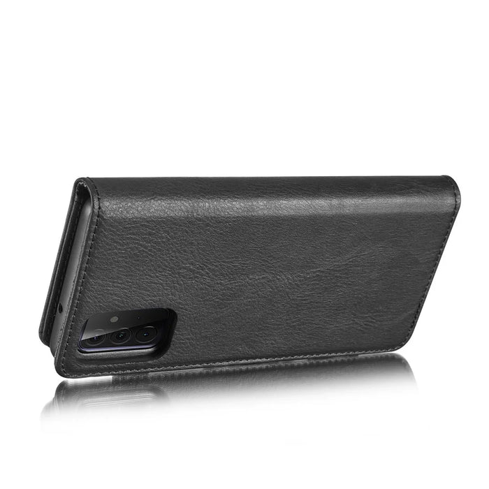 DG.MING Cover for Samsung Galaxy A72 5G / A72 4G Detachable 2-in-1 Anti-scratch Split Leather Wallet Shell + PC Back Case - Black - 6
