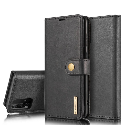 DG.MING Cover for Samsung Galaxy A52 4G / 5G / A52s 5G Detachable 2-in-1 Split Leather Wallet Shell + PC Back Case - Black - 1