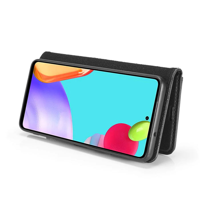 DG.MING Cover for Samsung Galaxy A52 4G / 5G / A52s 5G Detachable 2-in-1 Split Leather Wallet Shell + PC Back Case - Black - 7