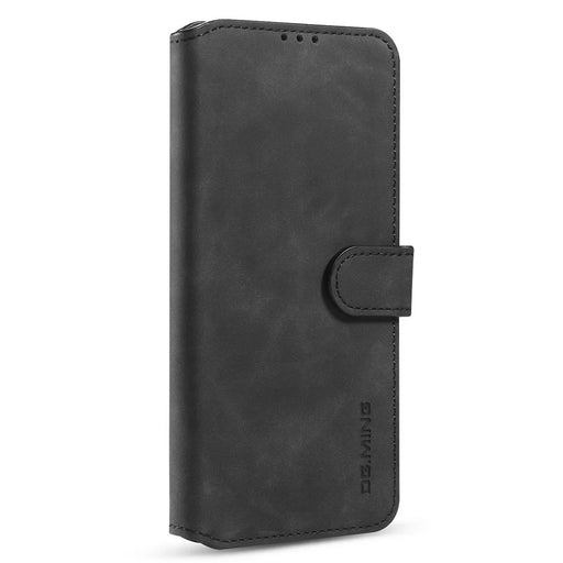 DG.MING Retro Style Phone Case for Samsung Galaxy A52 4G/5G / A52s 5G Scratch-resistant Leather Wallet Stand Shell - Black - 2