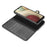 DG.MING Cover for Samsung Galaxy A12 Detachable 2-in-1 Anti-scratch Split Leather Wallet Shell + PC Back Case - Black - 2