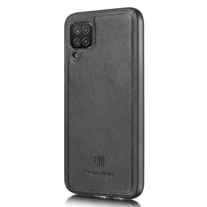 DG.MING Cover for Samsung Galaxy A12 Detachable 2-in-1 Anti-scratch Split Leather Wallet Shell + PC Back Case - Black - 7