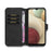 DG.MING Retro Style for Samsung Galaxy A12 Case Leather Wallet Stand Shell - Black - 4