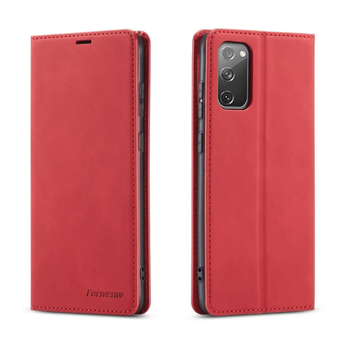 FORWENW Fantasy Series Skin Feeling Leather Case for Samsung Galaxy S20 FE 4G/FE 5G/S20 Lite/S20 FE 2022 - Red - 1
