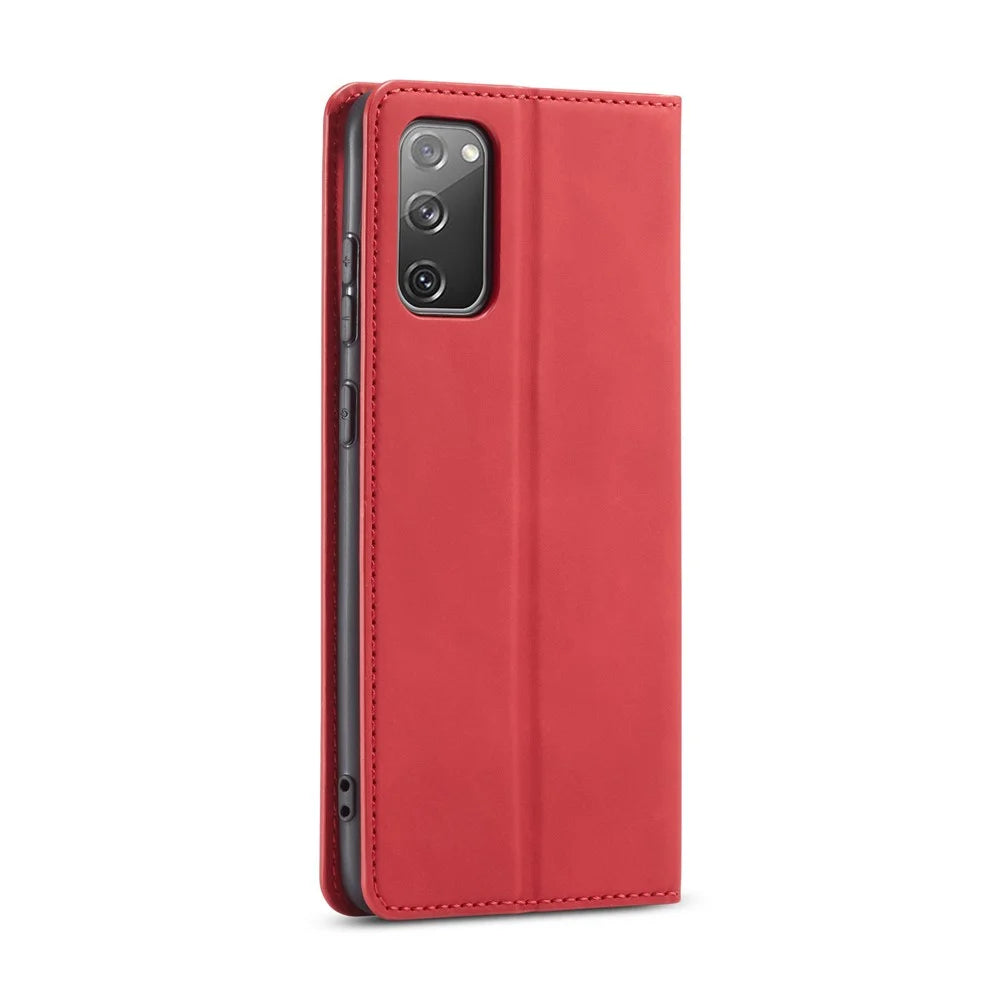 FORWENW Fantasy Series Skin Feeling Leather Case for Samsung Galaxy S20 FE 4G/FE 5G/S20 Lite/S20 FE 2022 - Red - 3