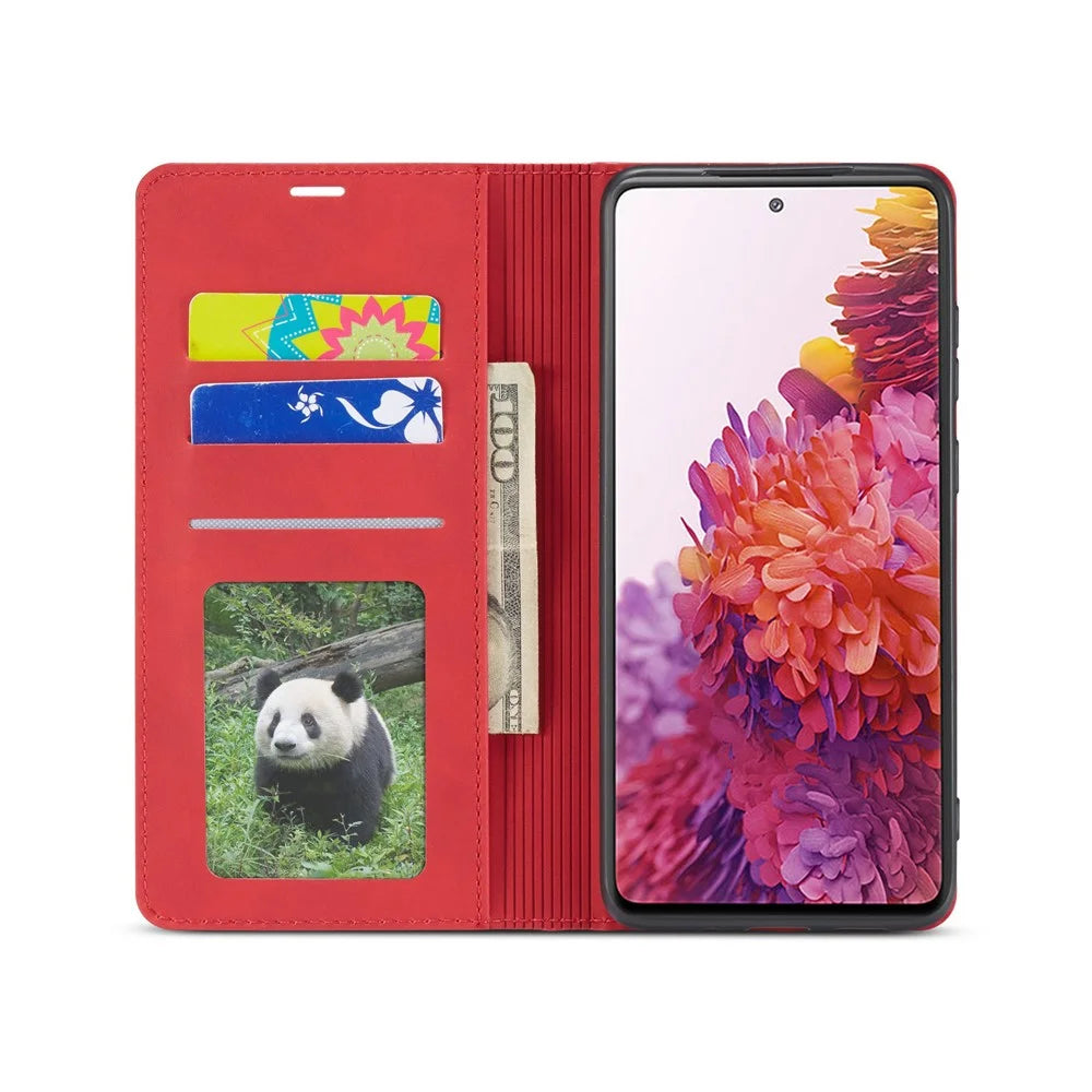 FORWENW Fantasy Series Skin Feeling Leather Case for Samsung Galaxy S20 FE 4G/FE 5G/S20 Lite/S20 FE 2022 - Red - 4