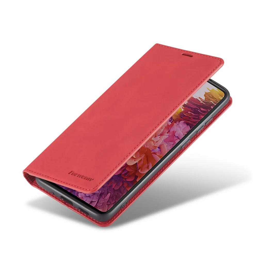 FORWENW Fantasy Series Skin Feeling Leather Case for Samsung Galaxy S20 FE 4G/FE 5G/S20 Lite/S20 FE 2022 - Red - 5