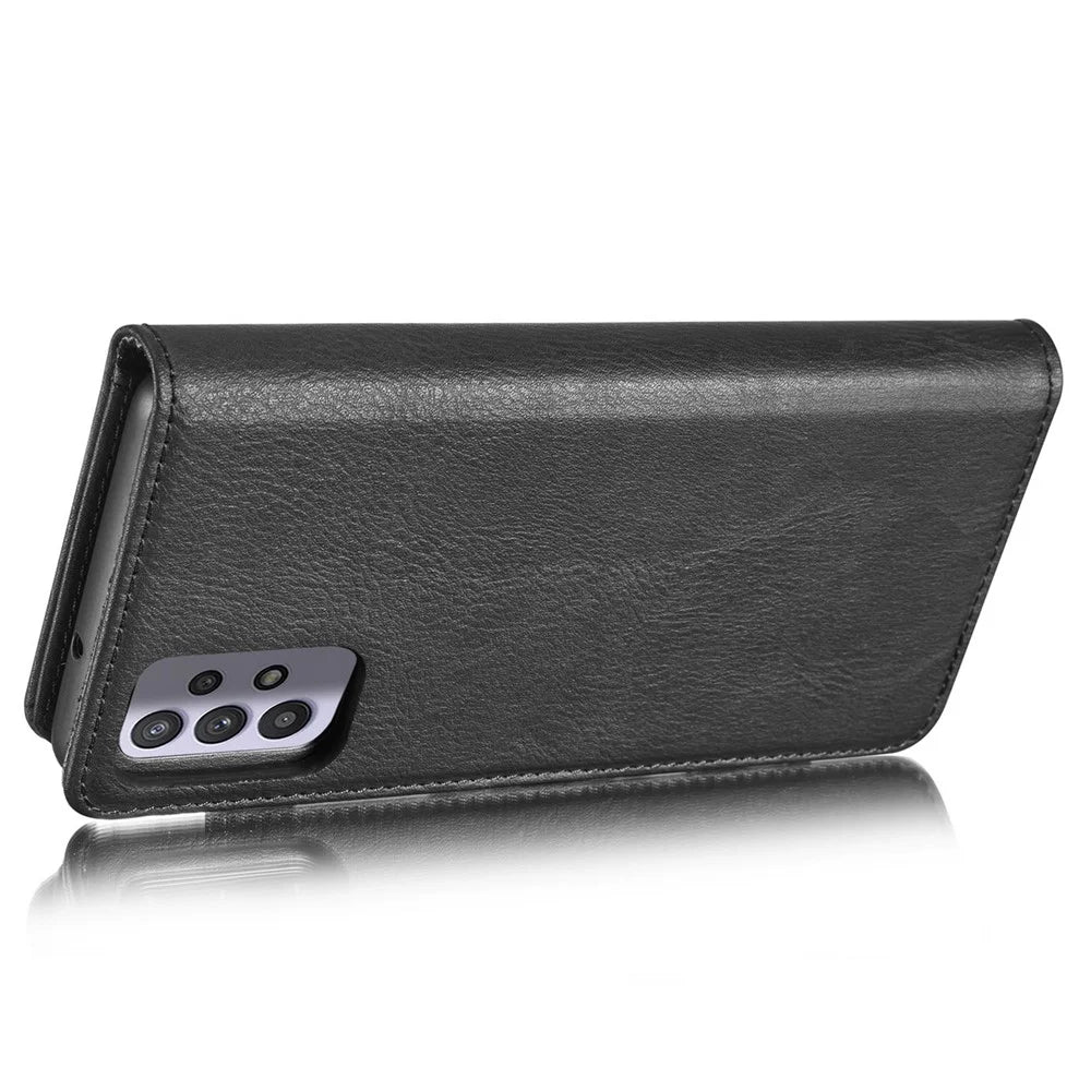 DG.MING Detachable Design Phone Shell PC Split Leather Case Covering for Samsung Galaxy A32 5G / M32 5G - Black - 6