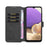 DG.MING Retro Style Leather Wallet Stand Cover for Samsung Galaxy A32 5G/M32 5G Case - Black - 4