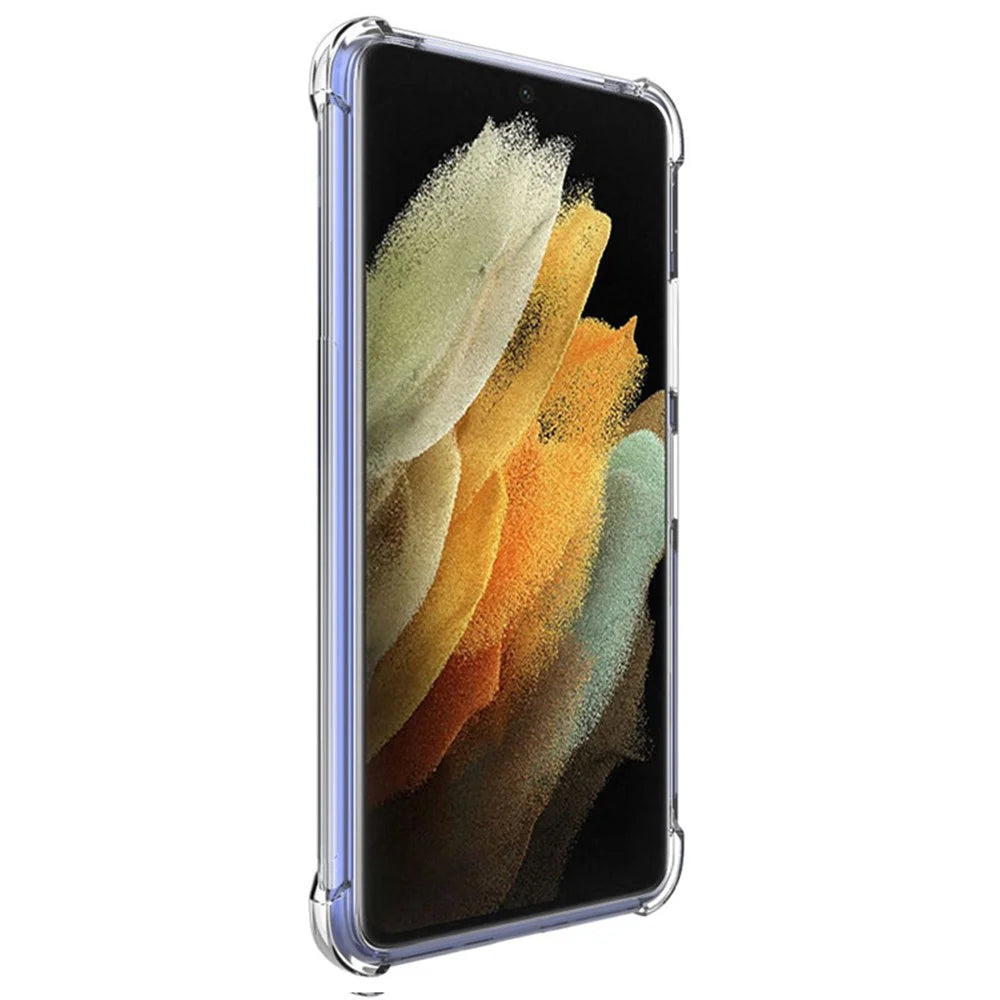 IMAK Airbag Anti-drop TPU Soft Case [with Screen Protector] for Samsung Galaxy S21 Ultra 5G - Transparent - 5