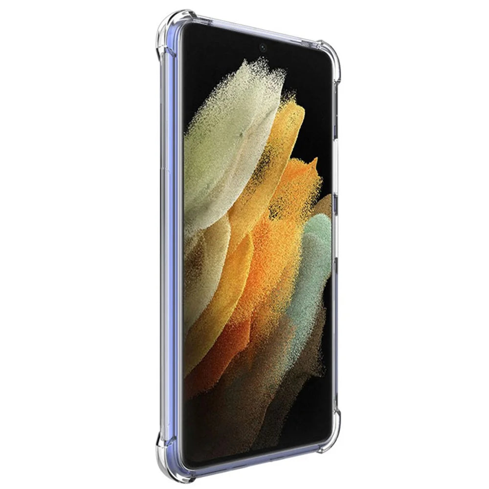 IMAK Airbag Drop Proof TPU Soft Case [with Screen Protector] for Samsung Galaxy S21 4G/5G - Transparent - 5