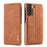 For Samsung Galaxy S21 4G/5G LC.IMEEKE Retro Style Protector Stand Leather Case with Card Holder - Brown - 1