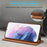 For Samsung Galaxy S21 4G/5G LC.IMEEKE Retro Style Protector Stand Leather Case with Card Holder - Brown - 5