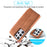 LC.IMEEKE Retro Style Protector Stand Leather Case with Card Holder for Samsung Galaxy S21 Ultra 5G - Brown - 2