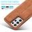LC.IMEEKE Retro Style Protector Stand Leather Case with Card Holder for Samsung Galaxy S21 Ultra 5G - Brown - 4
