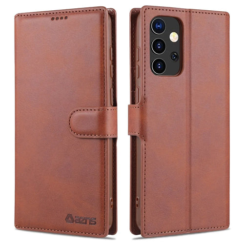AZNS For Samsung Galaxy A52 4G/5G / A52s 5G Protective Case Leather Shell Cell Phone Cover with Wallet Stand - Brown - 1