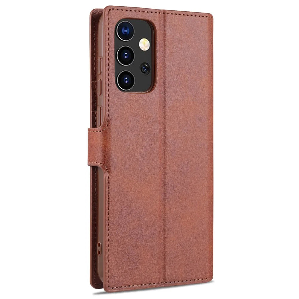 AZNS For Samsung Galaxy A52 4G/5G / A52s 5G Protective Case Leather Shell Cell Phone Cover with Wallet Stand - Brown - 3