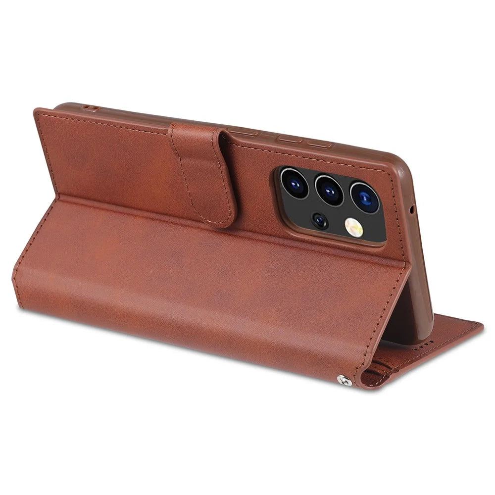 AZNS For Samsung Galaxy A52 4G/5G / A52s 5G Protective Case Leather Shell Cell Phone Cover with Wallet Stand - Brown - 7