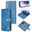 DG.MING For Samsung Galaxy S21+ 5G Detachable 2-in-1 PC Shell Anti-scratch Split Leather Case - Blue - 1