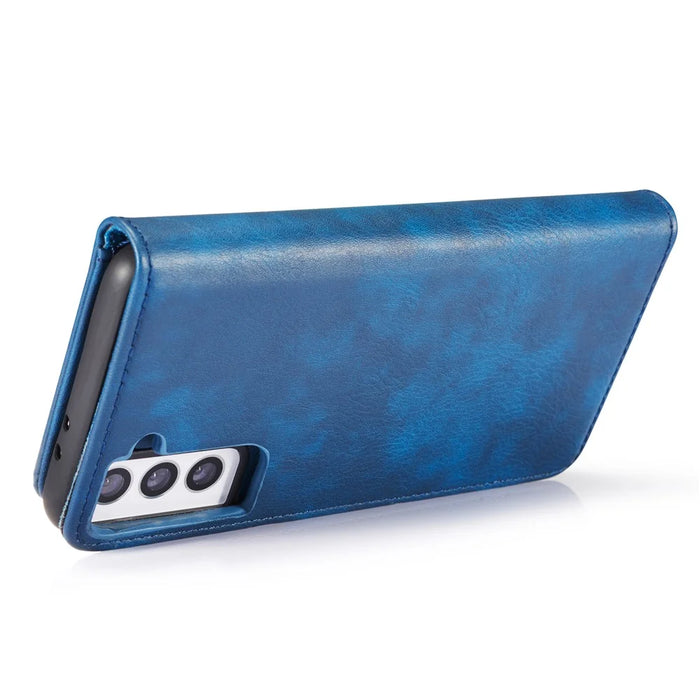 DG.MING For Samsung Galaxy S21+ 5G Detachable 2-in-1 PC Shell Anti-scratch Split Leather Case - Blue - 3