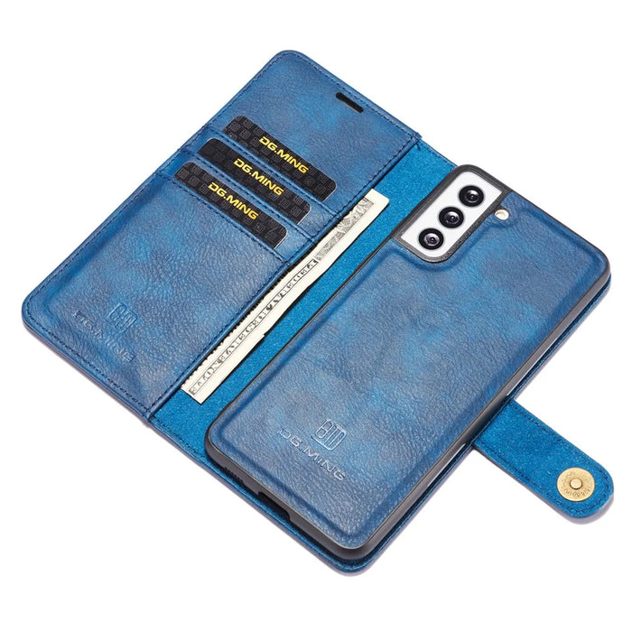 DG.MING For Samsung Galaxy S21+ 5G Detachable 2-in-1 PC Shell Anti-scratch Split Leather Case - Blue - 6