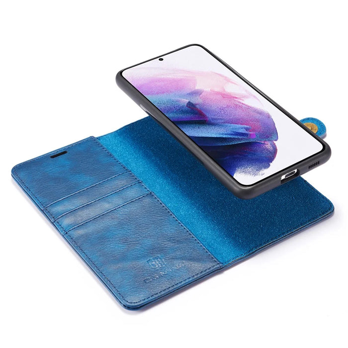 DG.MING For Samsung Galaxy S21+ 5G Detachable 2-in-1 PC Shell Anti-scratch Split Leather Case - Blue - 7