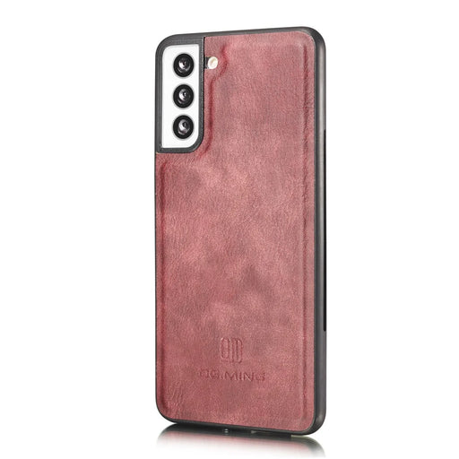 DG.MING For Samsung Galaxy S21 4G / 5G Scratch-resistant Detachable 2-in-1 PC Shell Split Leather Phone Case Cover - Red - 2