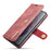 DG.MING For Samsung Galaxy S21 4G / 5G Scratch-resistant Detachable 2-in-1 PC Shell Split Leather Phone Case Cover - Red - 5
